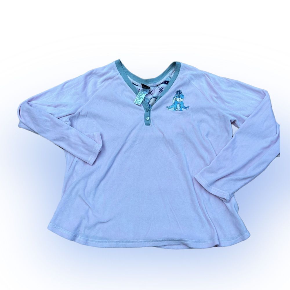 Womens Fleece Disney Eeyore Pajama Shirt - Picture 1 of 5